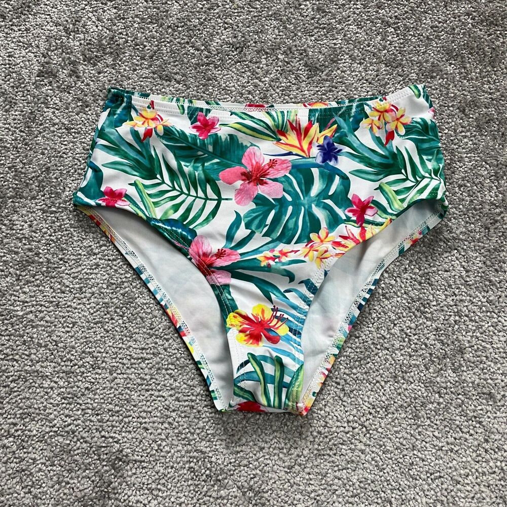 Unbranded Bikini Bottom Womens 150 Multicolor Floral High Rise Summer Beach